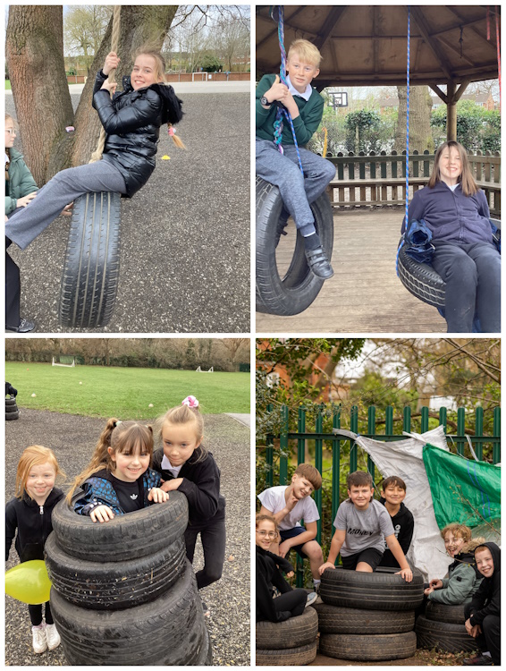 Tyres used in play